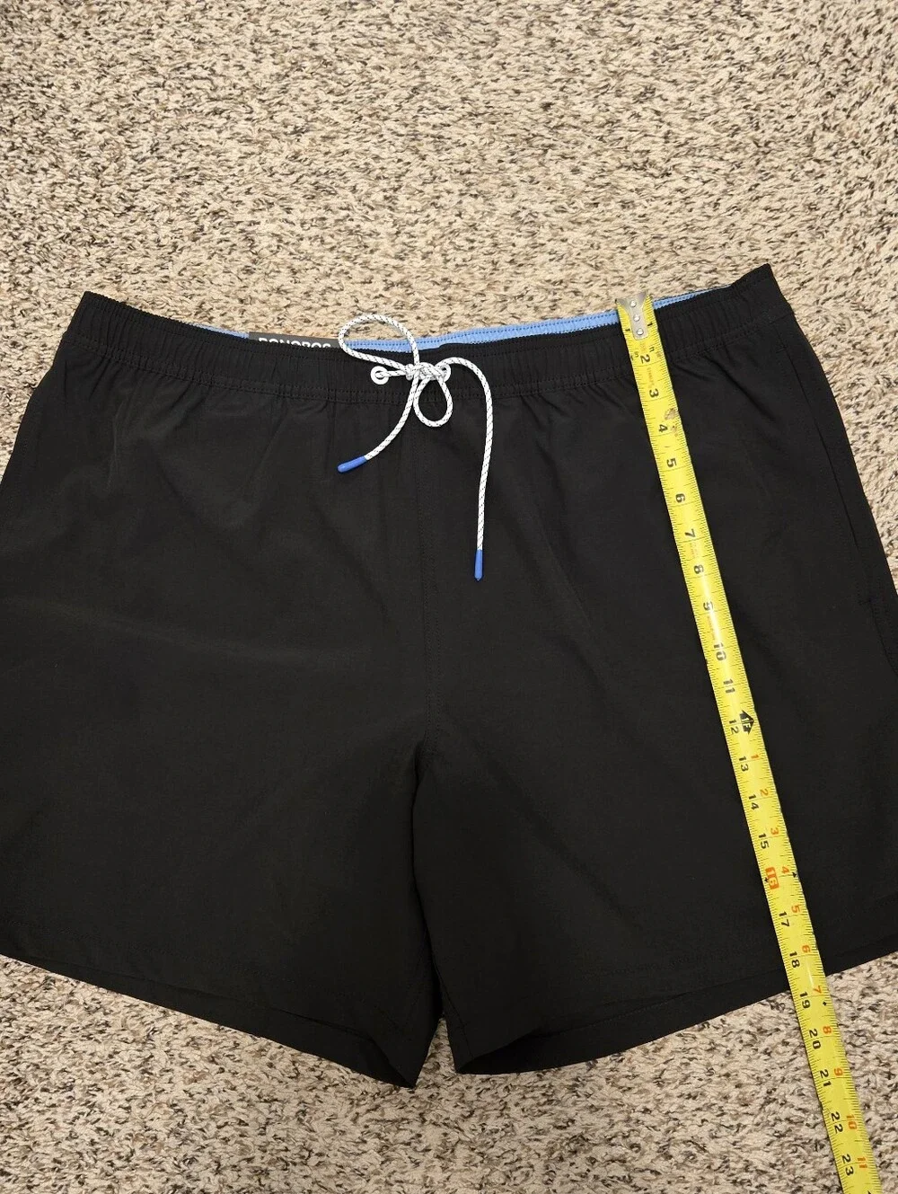 Bonobos Mens XXL Swim Bathing Suit 7” Inseam Black Solid Design Drawstring